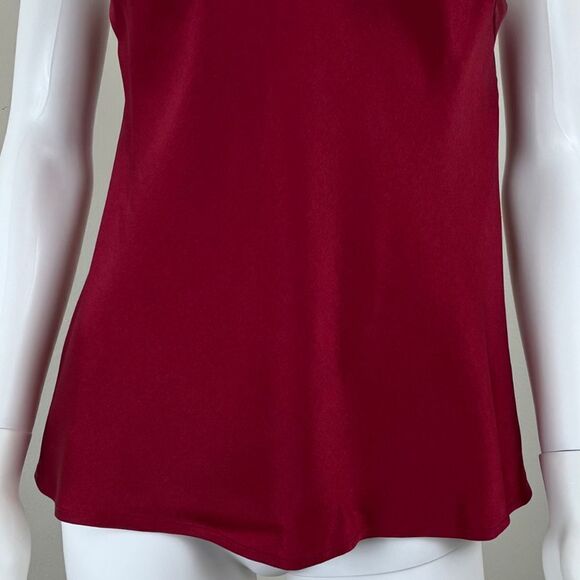 Chloe Kristyn Size S Bettina Benson Camille Red Satin Holiday Party Cami NEW Top - Picture 4 of 14